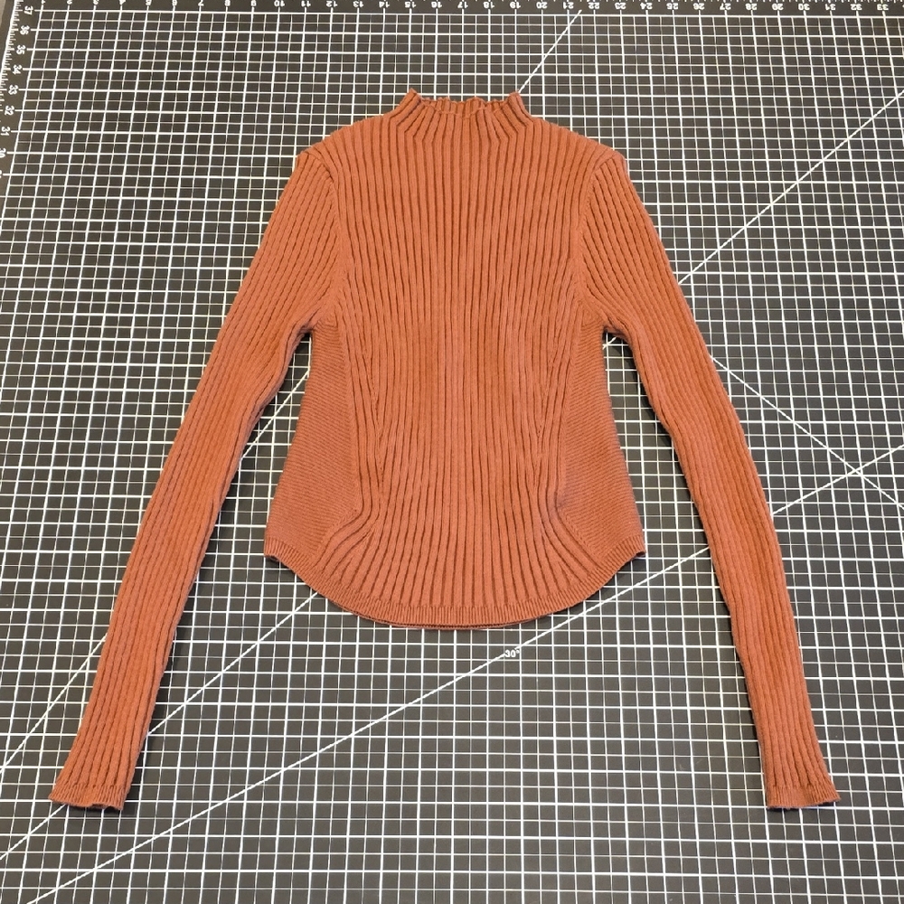 Cider Rust Knit Mock Neck Sweater